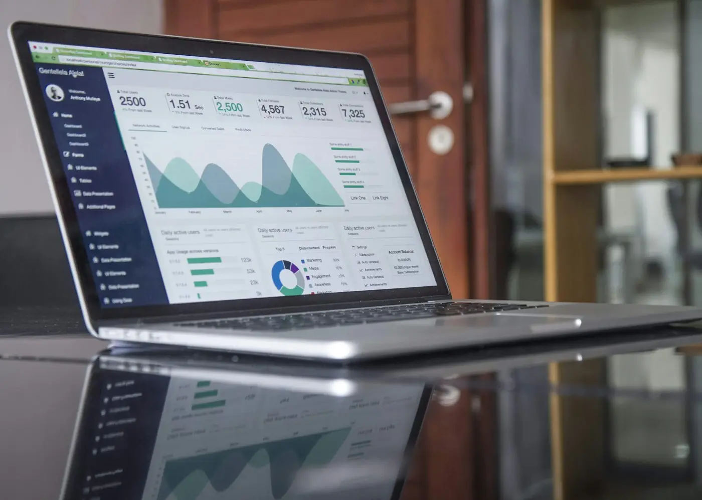 SEO analytics dashboard showing organic search traffic growth